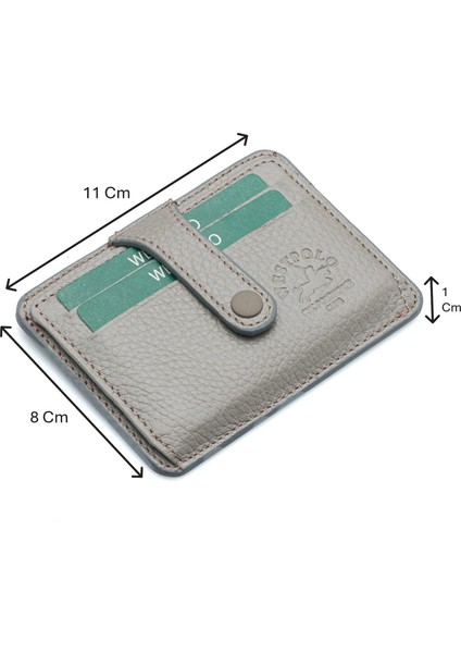 Carpi Çok Bölmeli Unisex Hakiki Flötr Deri Kartlık - Vizon