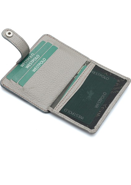 Carpi Çok Bölmeli Unisex Hakiki Flötr Deri Kartlık - Vizon modelleri