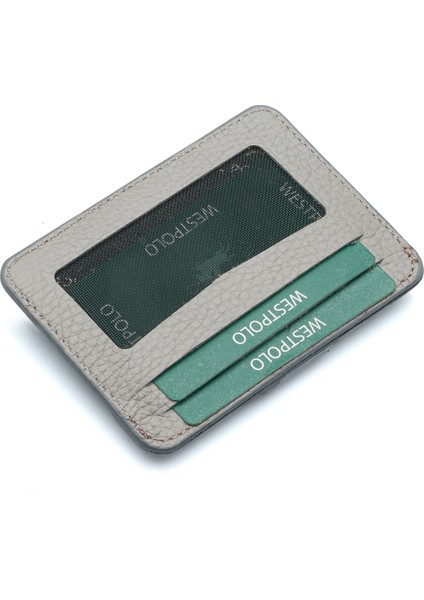 Carpi Çok Bölmeli Unisex Hakiki Flötr Deri Kartlık - Vizon fırsatları