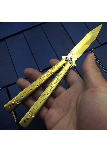 Gold Ejderha Desenli Çakı