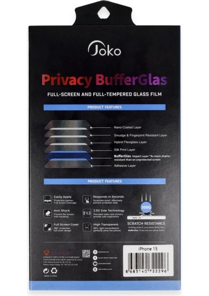 Resveq Joko Iphone 16 Pro Max Buffer Hayalet Cam Ekran Koruyucu - Siyah fiyatları