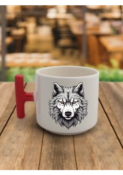 Kurt Tasarımlı Kahve Bardağı Seramik Kupa - Seramik Çay, Kahve Hediyelik Bardağı Öğretmenler Günü