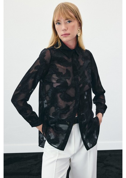 Transparan Gömlek - Siyah modelleri