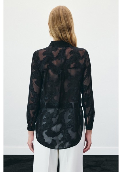 Transparan Gömlek - Siyah