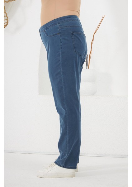 Büyük Beden Kot Pantolon Orta Mavi fiyatları