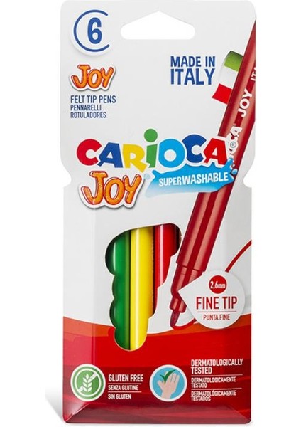 Carioca Joy Süper Yıkanabilir Keçeli Boya Kalemi 6'lı