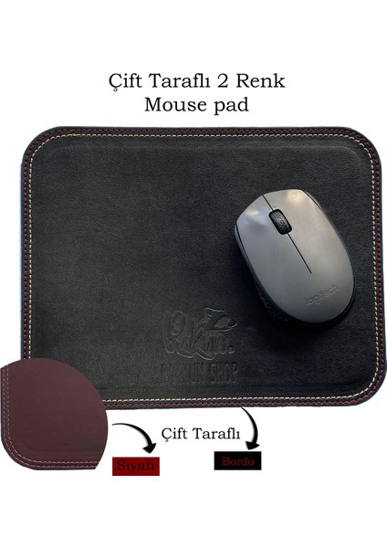 Kaliteli Ithal Suni Deri %100 El Işçiliği Mouse Pad Çift Taraflı
