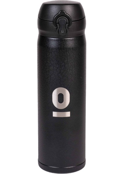 Siyah Dokulu Paslanmaz Çelik Termos 430 ml Kapaklı NO:104