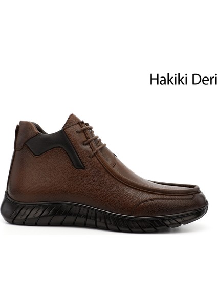 Erkek Taba Antik Fermuarlı Hakiki Deri Günlük Bot