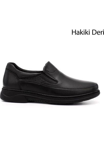 Erkek Siyah Hakiki Deri Comfort Ayakkabı