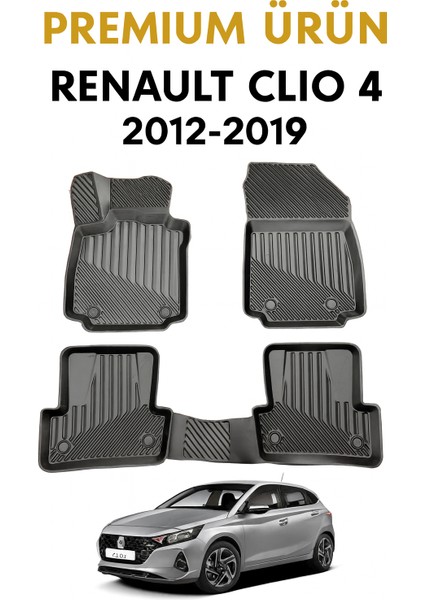 Renault Clio 4 2012–2019 Uyumlu 3D Havuzlu Oto Paspas Premium fırsatları