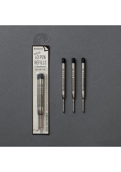 Bookaroo Pen Refills: Black Ink Tükenmez Kalem Yedeği Siyah