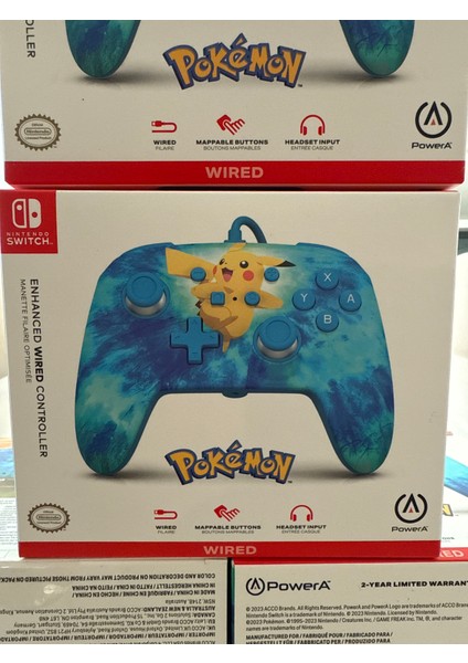 Nintendo Switch Için Geliştirilmiş Kablolu Powera Controller – Tie Dye Pikachu, Gamepad, Oyun Kumandası fiyatları