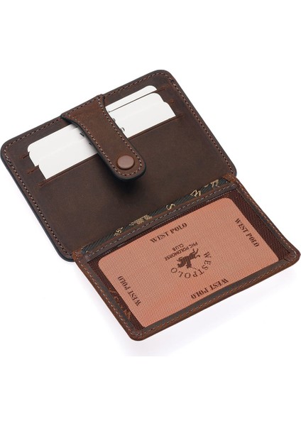 Carpi Kağıt Para Bölmeli Unisex Crazy Eskitme Hakiki Deri Kartlık - G2 Taba modelleri
