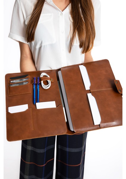 Ingrıd 34X24,5 cm Macbook Air/pro 13-14 Inç, Ipad Organizer Notebook & Evrak & Tablet Çantası
