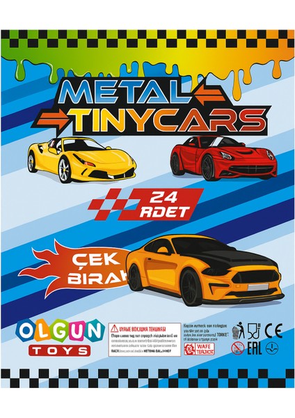 Tınycars Çek Bırak Metal Oyuncak Arabalar 24’lü Set
