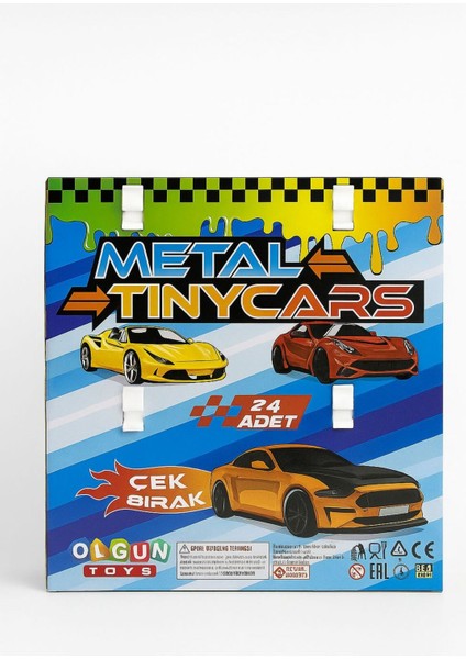 Tınycars Çek Bırak Metal Oyuncak Arabalar 24’lü Set modelleri