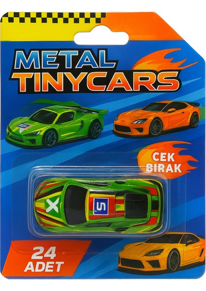 Tınycars Çek Bırak Metal Oyuncak Arabalar 24’lü Set fırsatları