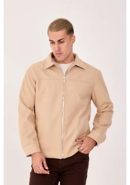Erkek Kaşe Gömlek Yaka Ceket Fermuarlı Şık Mont indirimleri