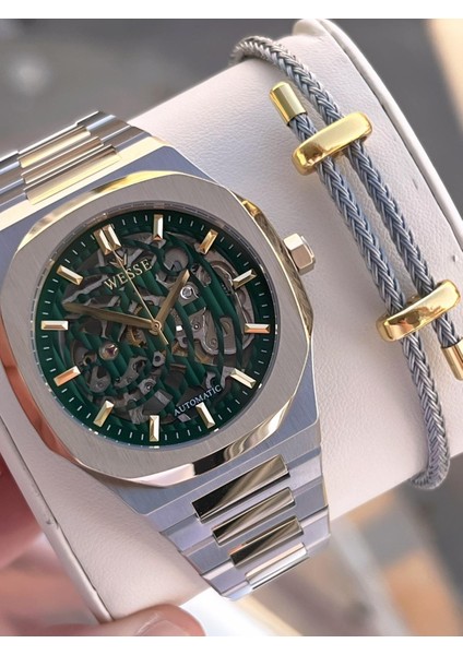 Italyan Bileklik Hediyeli Otomatik 2 Yıl Garantili 5 Atm Suya Dayanıklı Erkek Kol Saati 803.Y