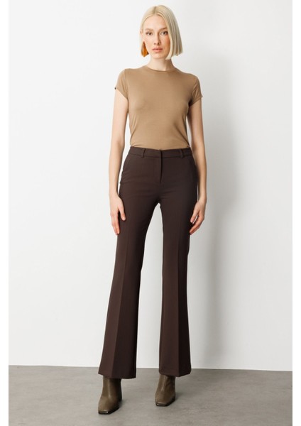 Ispanyol Paça Yan Cepli Pantolon Kahve 05011