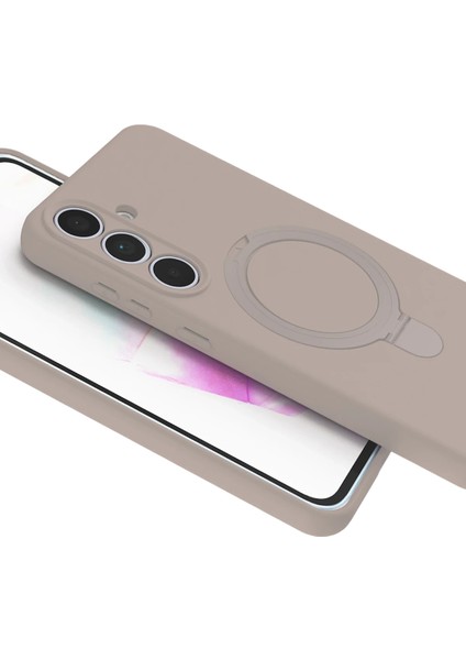 Resveq Newface Samsung Galaxy S24 Fe Regal Magsafe Standlı Kapak - Çöl Titanyum fırsatları