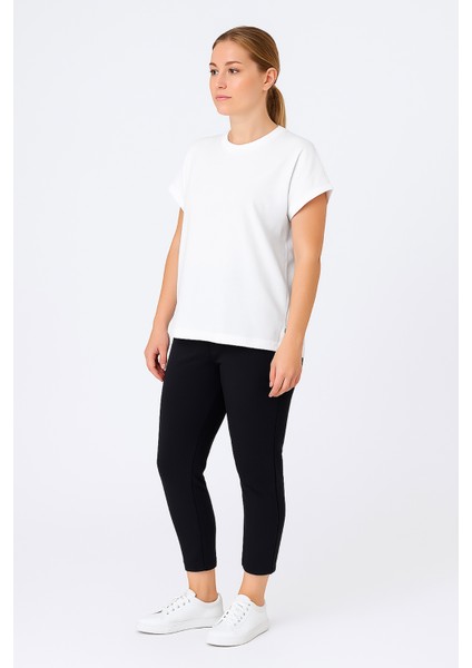 Kadın Sorrento Rahat Kesim Sıfır Yaka Kısa Kollu Pamuk T-Shirt