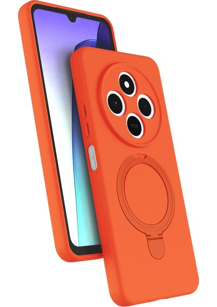 Resveq Newface Xiaomi Redmi 14C Regal Magsafe Standlı Kapak - Turuncu