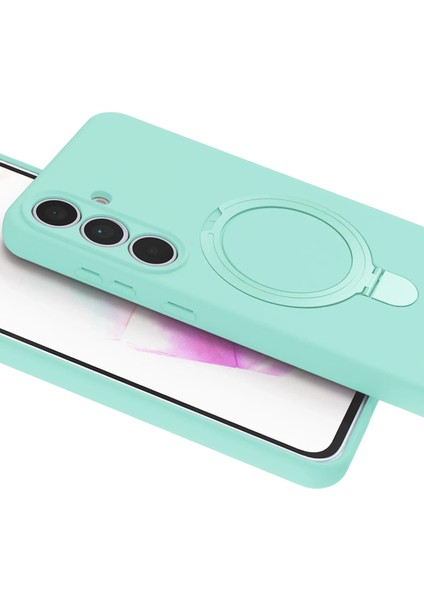 Resveq Newface Samsung Galaxy S24 Fe Regal Magsafe Standlı Kapak - Su Yeşili fırsatları