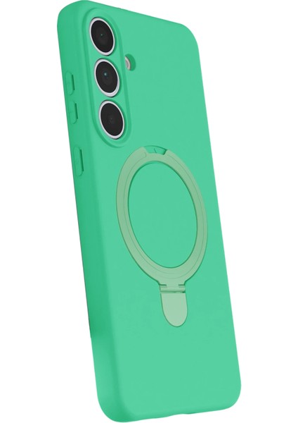 Resveq Newface Samsung Galaxy S24 Fe Regal Magsafe Standlı Kapak - Yeşil fiyatları