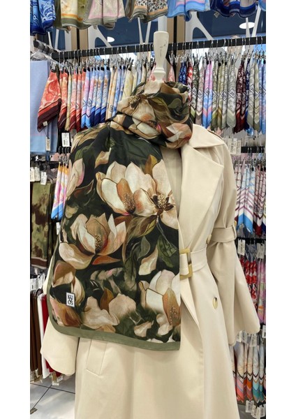 Manolya Bahçesi Desenli Şal Yeşil fiyatları