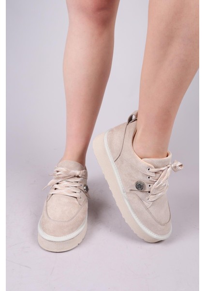 Elandra Tokalı Süet Sneaker Bej fırsatları