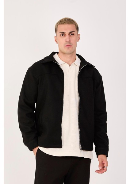 Erkek Kaşe Gömlek Yaka Ceket Fermuarlı Şık Mont fırsatları