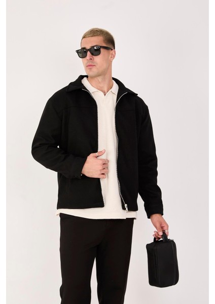 Erkek Kaşe Gömlek Yaka Ceket Fermuarlı Şık Mont indirimleri