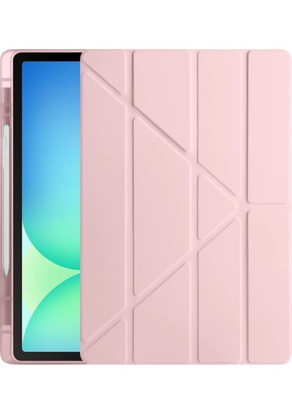 Resveq Newface Samsung Galaxy Tab S10 Fe Plus 13.1 Kalemlikli Hugo Tablet Kılıfı - Rose Gold