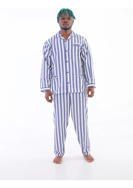 Mdb Kocabey 4007 Uzun Kol Çizgili Gaffur Erkek Pijama Takım
