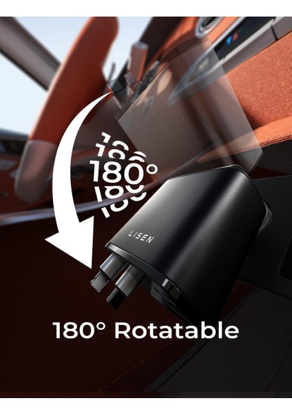 69W Hızlı Sarj Destekli Geri Çekilebilir 4in1 Araç Içi Sarj Aleti 180° Dönebilir Usb-C Çakmaklık
