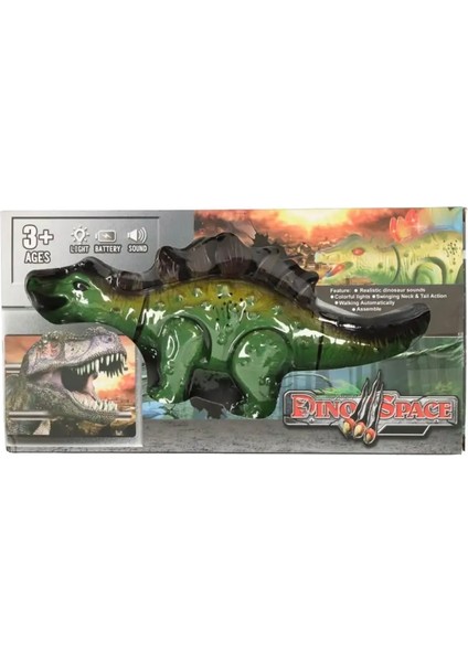 Dinozor Stegosaurus Pille Çalışan Interaktif Oyuncak Işıklı Sesli