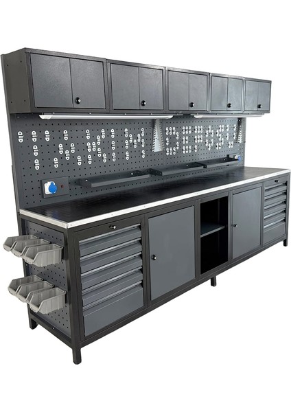 TTR4430 3 Metre Takım Tezgahı 10 Çekmeceli 2 Dolaplı Ara Bölmeli fiyatları