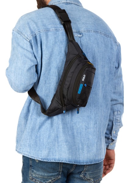 Su Geçirmez Kulaklık USB Çıkışlı Unisex Siyah Çapraz Askılı Bel Omuz ve Spor Çanta