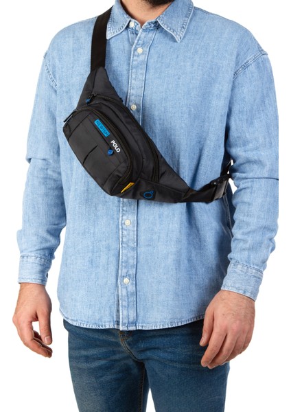 Su Geçirmez Kulaklık USB Çıkışlı Unisex Siyah Çapraz Askılı Bel Omuz ve Spor Çanta