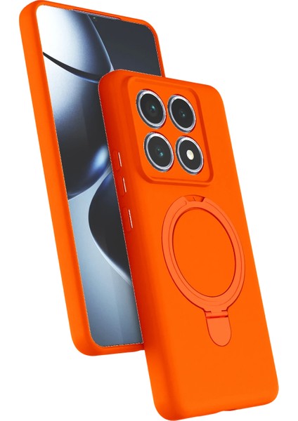 Resveq Newface Xiaomi Mi 14T Pro Regal Magsafe Standlı Kapak - Turuncu