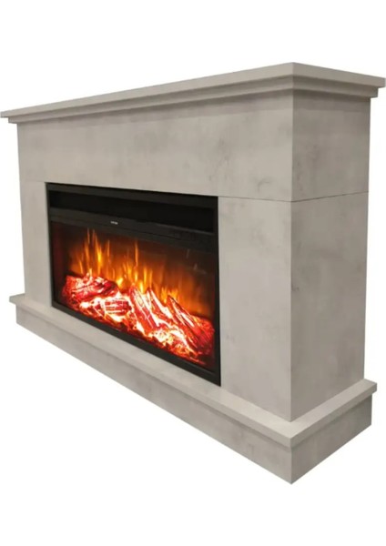 Large Penida Retro Beton Desen 1800 Watt Dekoratif Elektrikli Şömine modelleri