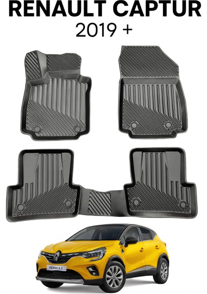 Renault Captur 2012–2019 Uyumlu 3D Havuzlu Oto Paspas Premium