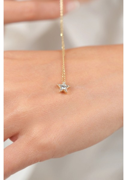 Asil 14 Ayar Taşlı Mini Yıldız Altın Kolye KLY4017 modelleri