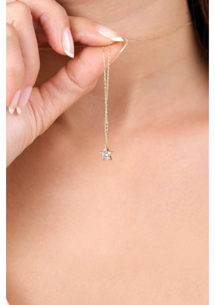 Asil 14 Ayar Taşlı Mini Yıldız Altın Kolye KLY4017 indirimleri