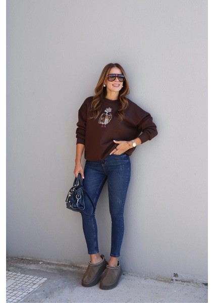 Mavi Taşlamalı Skinny Jean Pantolon