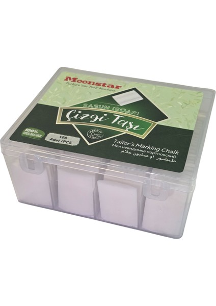 Plastik Kutulu Sabun Çizgi Taşı Beyaz 90 Adet