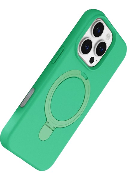 Resveq Newface Apple Iphone 16 Pro Regal Magsafe Standlı Kapak - Yeşil modelleri