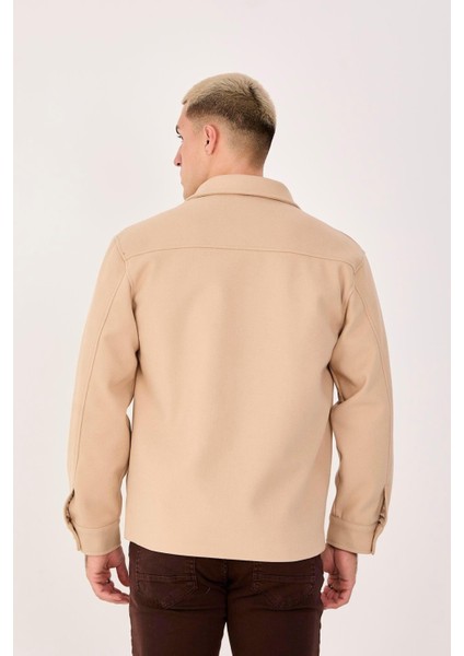 Erkek Kaşe Gömlek Yaka Ceket Fermuarlı Şık Mont fiyatları